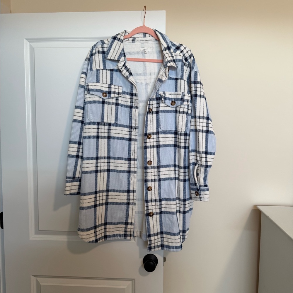Maurices Blue and White Utility Jacket